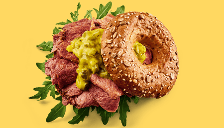 planted. PASTRAMI BAGEL